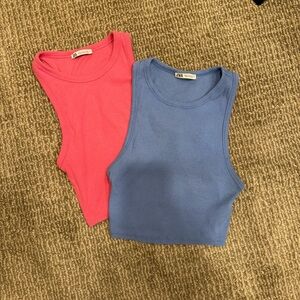 Zara Ribbed Cropped Tanks